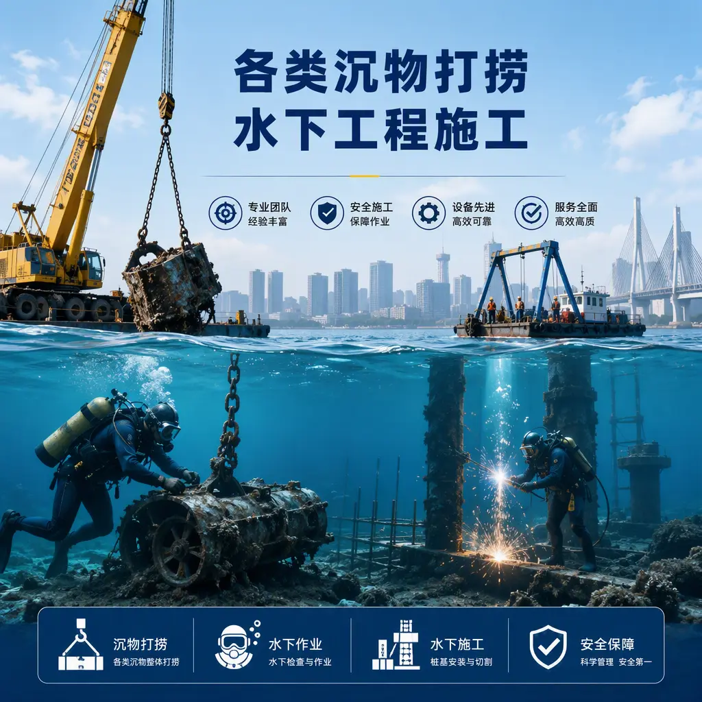 桂平各类沉物打捞，水下工程施工