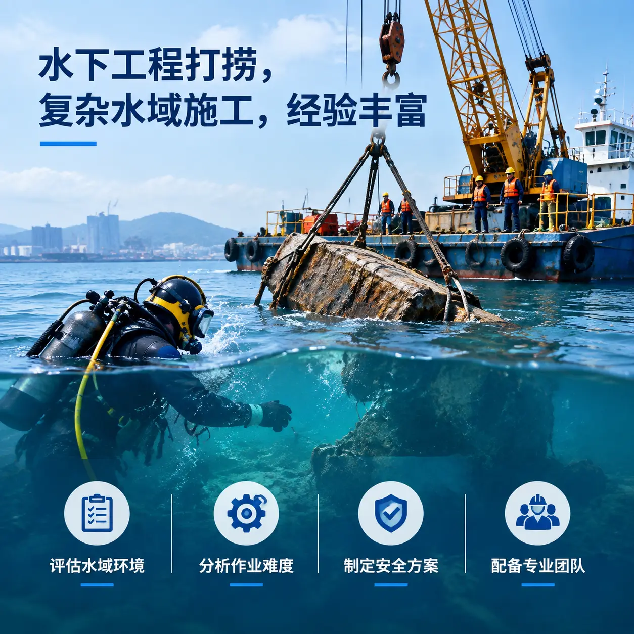 水下工程打捞,复杂水域施工,经验丰富桂平